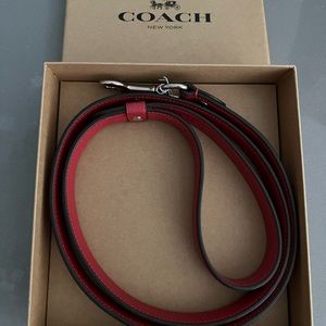 Coach Red Leather Dog Leash